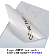 RFID label peeled back