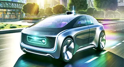 a futuristic vehicle on the road