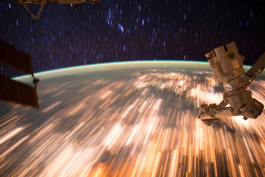 Astronauts on the International Space Station captured a series of incredible star trail images on Oct. 3, 2016, as they orbited at 17,500 miles per hour. The station orbits the Earth every 90 minutes, and astronauts aboard see an average of 16 sunrises and sunsets every 24 hours.