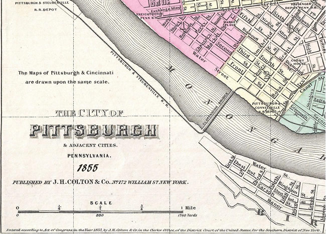 Pittsburgh Map 1855