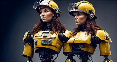 Two robot firefighters