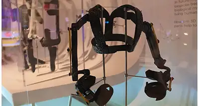 an exoskeleton harness on display