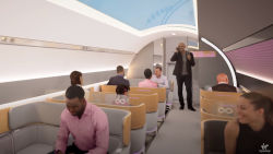 a concept view inside the Hyperloop cabin