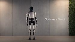The Optimus Gen 2 humanoid robot prototype from Tesla