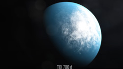 A blue, Earth-sized planet discovered by TESS