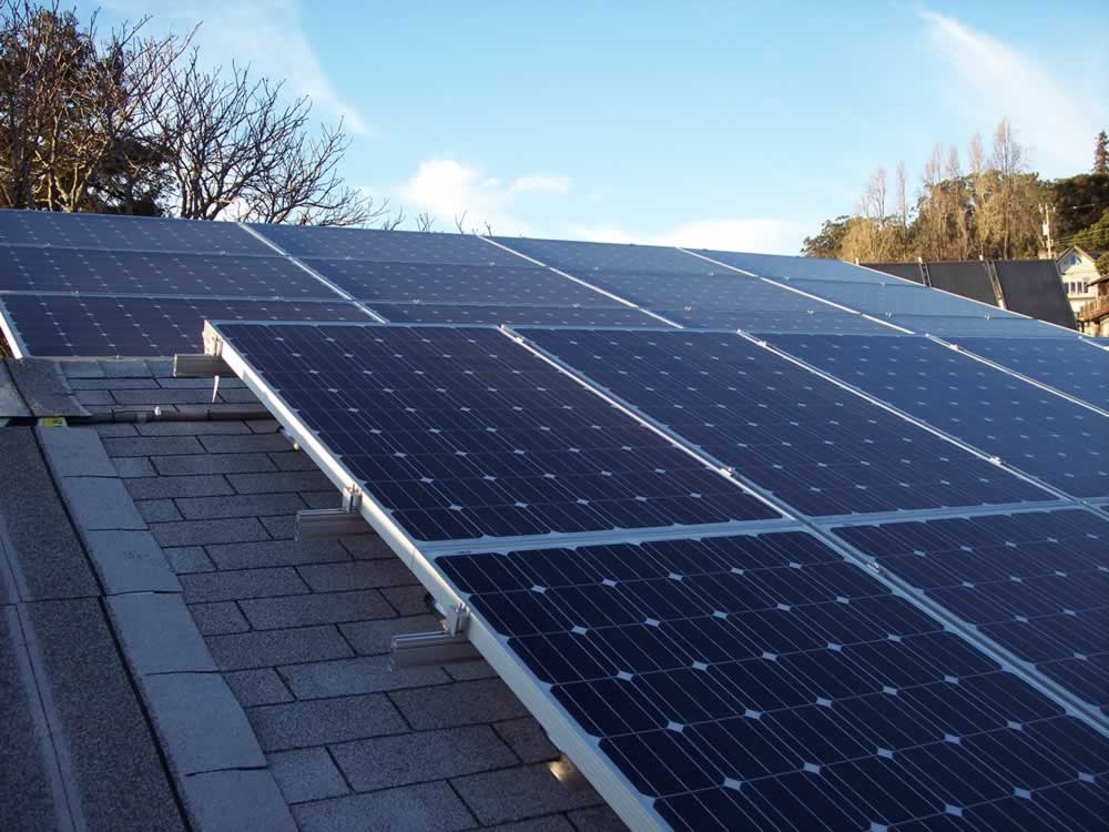 roof with solar panels