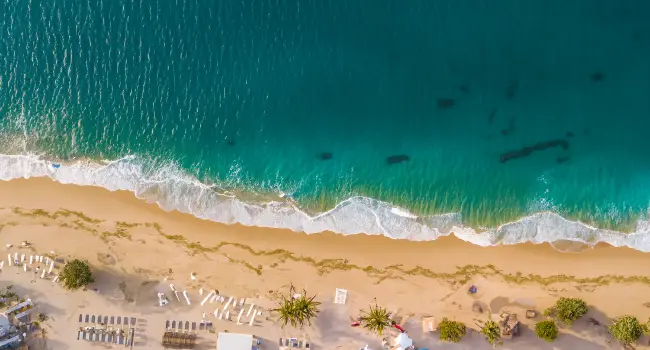 drone aerial photography of a beach resort