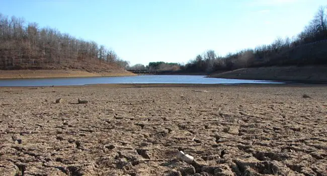 Drying lake bed