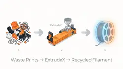 ExtrudeX 3D Print Waste Recycler and Filament Maker