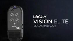 The Lockly Vision Elite smart lock with an integrated solar panel
